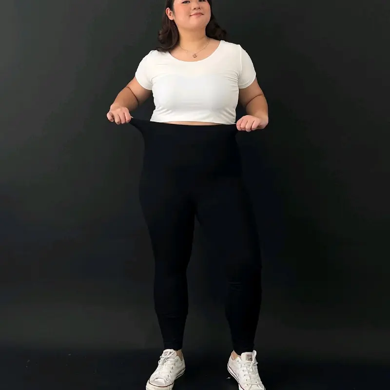 Legging sport fleece jumbo tebal nyaman Hitam [PINKDOSE] Wanita 1