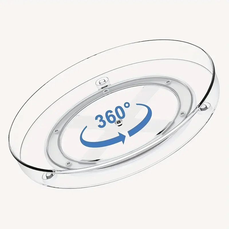 9.25" Clear Non-skid Lazy Susan Organizer, Turntable Rack for Kitchen Cabinet, Summer Pantry Storage Organization, Fridge, Bathroom Closet, Makeup Organizer, Kitchen Organization 4
