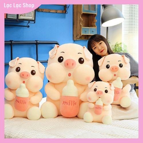Gấu Bông Heo Ôm Bình Sữa Heo Bú Bình Siêu To Khổng Lồ Cao Cấp Siêu Cute Siêu Dễ Thương Vải Miniso Co Giãn 4 Chiều Bông Gòn 7D
