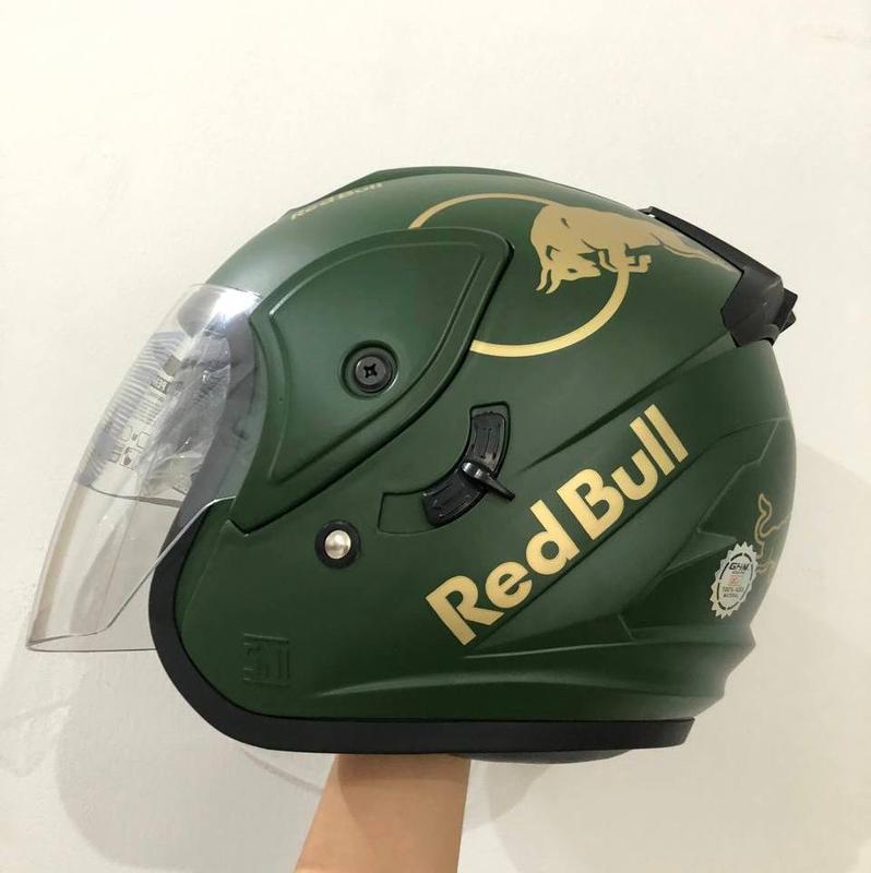 Helm Dewasa GHM Double Visor Revo Redbulls SNI Terlaris Termurah 3