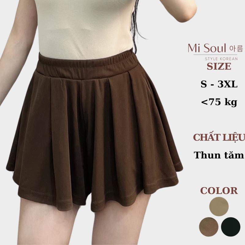 Quần Thun Tăm Giả Váy BigSize MiSoul Cạp Chun, Quần Short Xòe Tăm Hàn Mềm Mát 273
