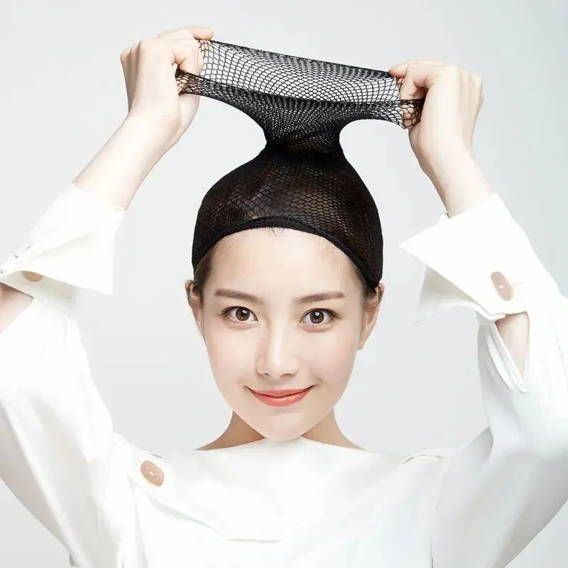 New Fashion High-quality Black Breathable Mesh Wig Hair Net / High Elasticity And Sweat-absorbent Anti-slip Wig Cap / Invisible Nylon Weave Wig Hairnets