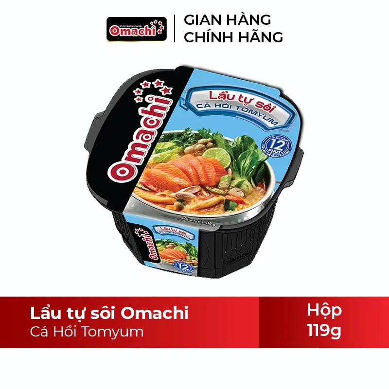 Omachi lẩu tự sôi cá hồi tomyum 119gr 2