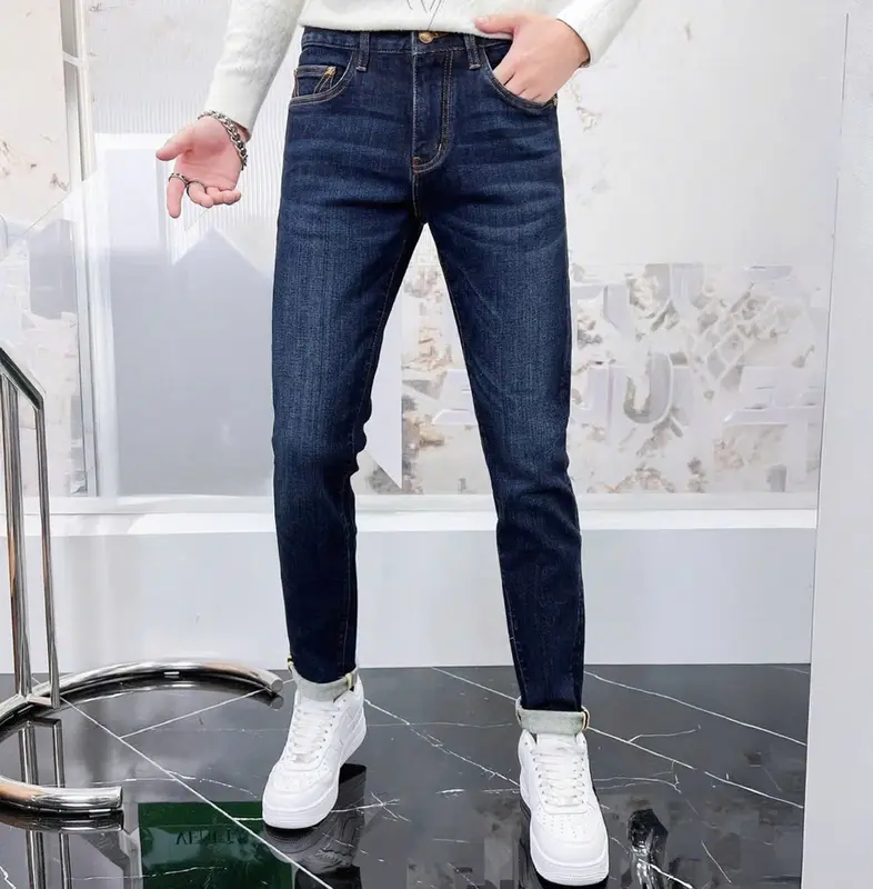 Quần jean dài nam màu đen wash trơn chất bò co dãn nhẹ QJ20 kiểu dáng skinny Menswear Pants 2