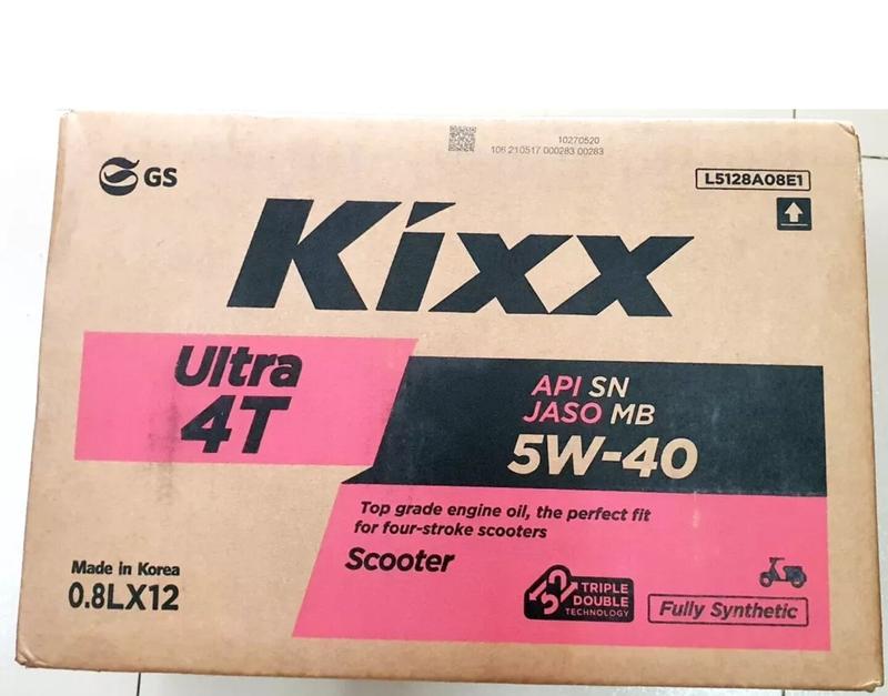 thùng 12 chai Nhớt Tổng Hợp Kixx Ultra Scooter 5W40 0,8L Nhập Khẩu Hàn Quốc Cho Xe Tay Ga Dầu Dầu Nhớt daun