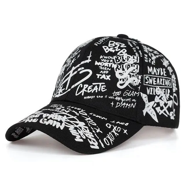 Mũ Bóng Chày Graffiti, Dành Cho Nam Giới, In Sành Điệu, Phong Cách Hip-Hop, Mũ Ấm Mùa Thu Đông, Có Thể Điều Chỉnh, Làm Bằng Bông, Thích Hợp Cho Giới Trẻ, [Điểm Tích Cực 90%] 7