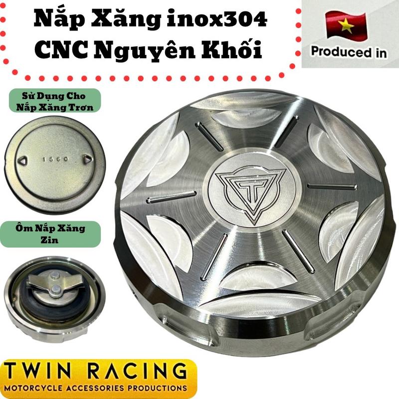 Nắp Xăng T1 inox304 CNC Nguyên Khối Logo Twinracing Phụ Kiện Phụ Tùng