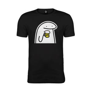 Camiseta negra con diseño abstracto 2D – estilo urbano alternativo, ideal para hombre y mujerPlayera Caballero Meme Flork con Cerveza