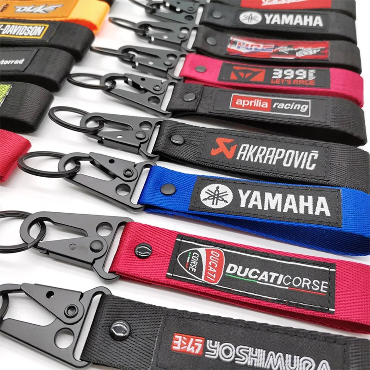 Automobiles //Automotive Keychains //Key Covers Motorcycle culture // modification // keychains // key covers // Embroidery cloth strip fabric trailer belt // lanyard // Motorcycle