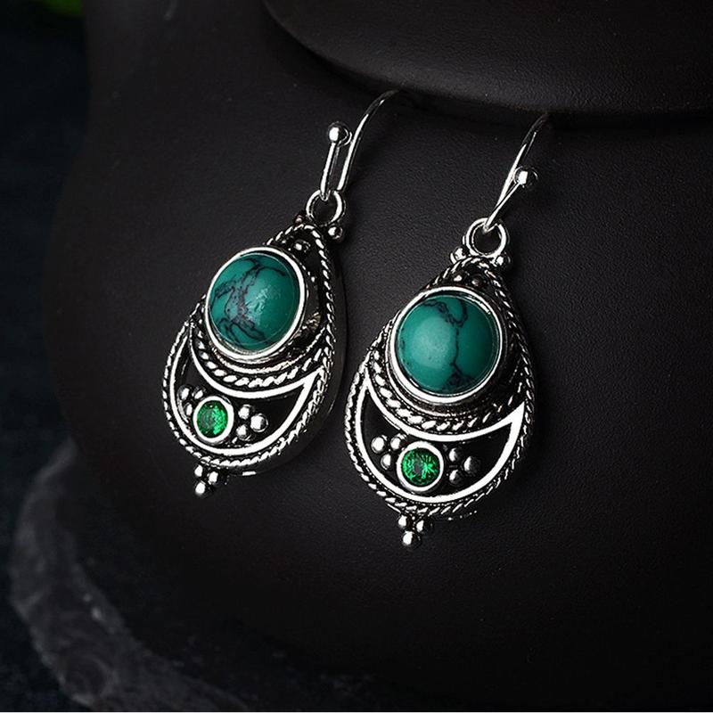 Bông Tai Ngọc Lam, Thời Trang Lủng Lẳng Của Phụ Nữ, Đá Quý Tự Nhiên, Mạ Bạc 925 4