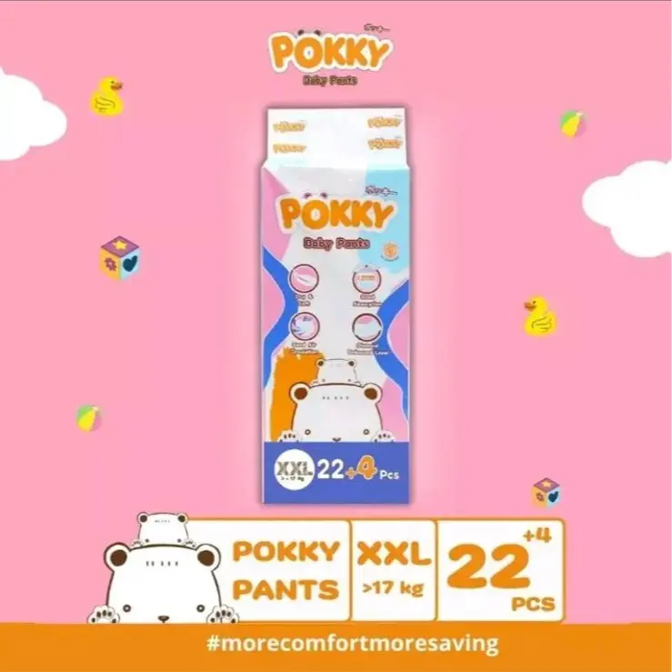 {new} TERMURAH!!! POKKY diapers pants popok bayi M34+4 L30+4 xl26+4 XXL22+4 2