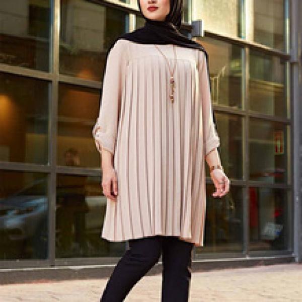 Product Introduction of New Autumn Cross-Border Supply Artistic Temperament Muslim Women's Pullover round Neck Large Swing Dress 20