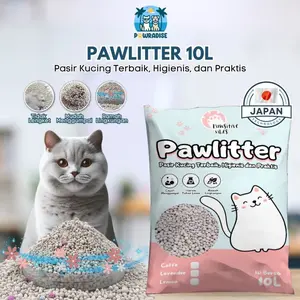 PASIR KUCING PAWLITTER Ukuran 5,5 Litter / 10 Litter - Cat Litter - Pasir Kucing Kemasan Ekonomis - Pasir Kucing Higienis, Cepat Menggumpal Dan Mengering - Pasir Kucing Harum Tahan Lama - Pasir Kucing Ramah Lingkungan - Pasir Kucing Murah Berkualitas