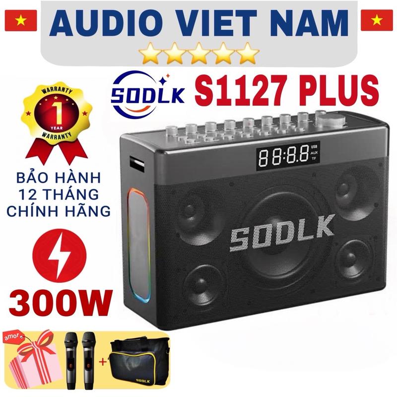 Loa SODLK S1127 plus phiên bản mới | công suất 300w | pin 19.800mah liên tục 8-10h | livestream | loa s1127 plus Bluetooth karaoke siêu trầm âm thanh 360 độ | nâng hạ tone | màn hình led hiển thị