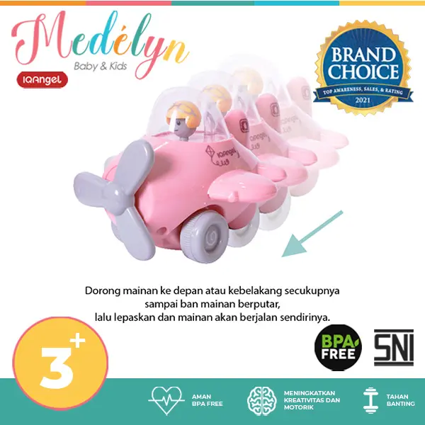 MEDELYN Mainan Anak Pesawat Bisa Jalan Tanpa Batre [Tahan Banting] Mainan Anak Laki Laki Perempuan Control Remot mobil Toys helikopter baling 1