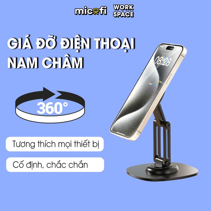 Giá Đỡ Điện Thoại, Gía Để Kê Điện Thoại, Đế Để Đt Ipad Xoay 360 Độ Tích Hợp Công Nghệ Magsafe, Đi Kèm Vòng Từ Tính