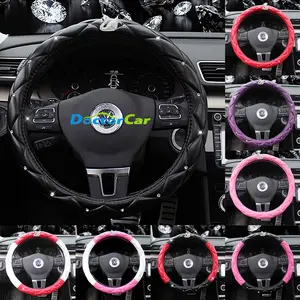 Sarung Stir Mobil Logo Berlian Angsa , Mahkota, Polos, Lebah 38cm