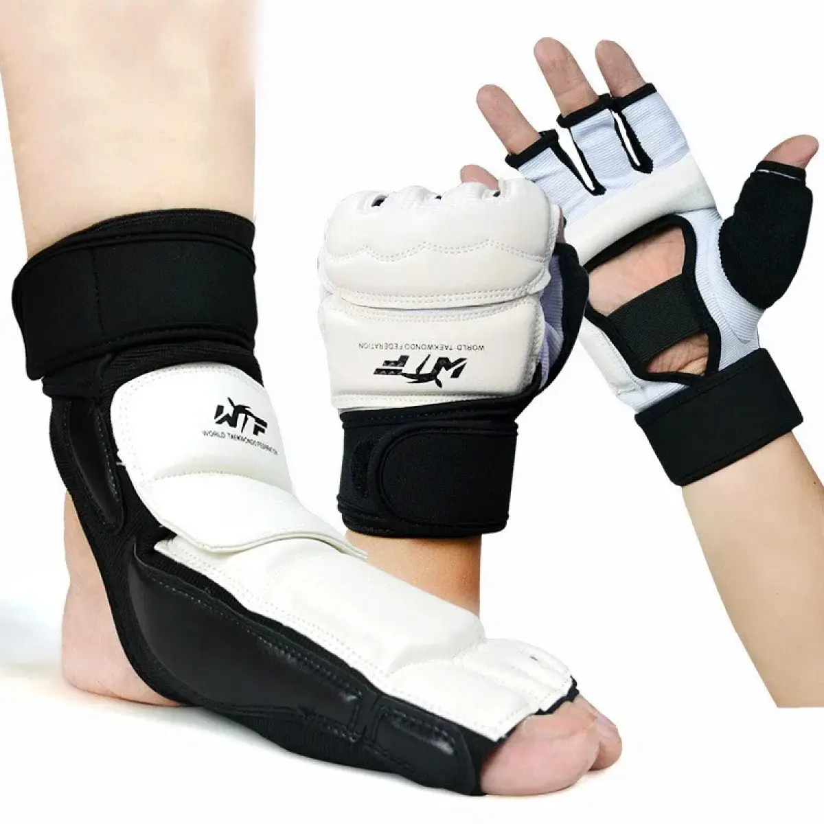 Taekwondo Foot Guards for Adults and Children Instep Protection Combat Training Hand Guards Set Competition Fighting Protective Gloves