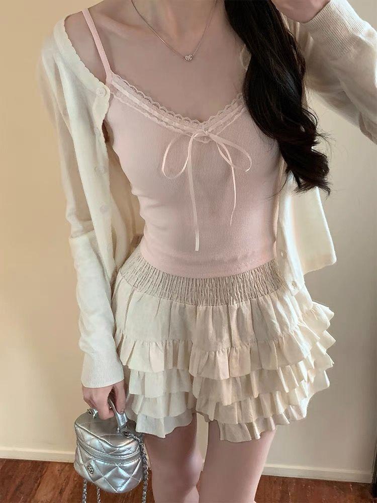 Product Introduction of Pure Desire Lace Tube Top Vest Female Summer Sweet Hot Girl Bow Slim-Fit Camisole Short Beautiful Back Tank-Top 2