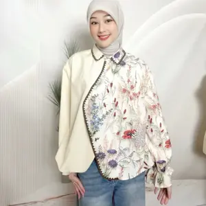 Asaya Atasan Kemeja Pakaian Wanita Motif Bergaris Mode Korea Terbaru