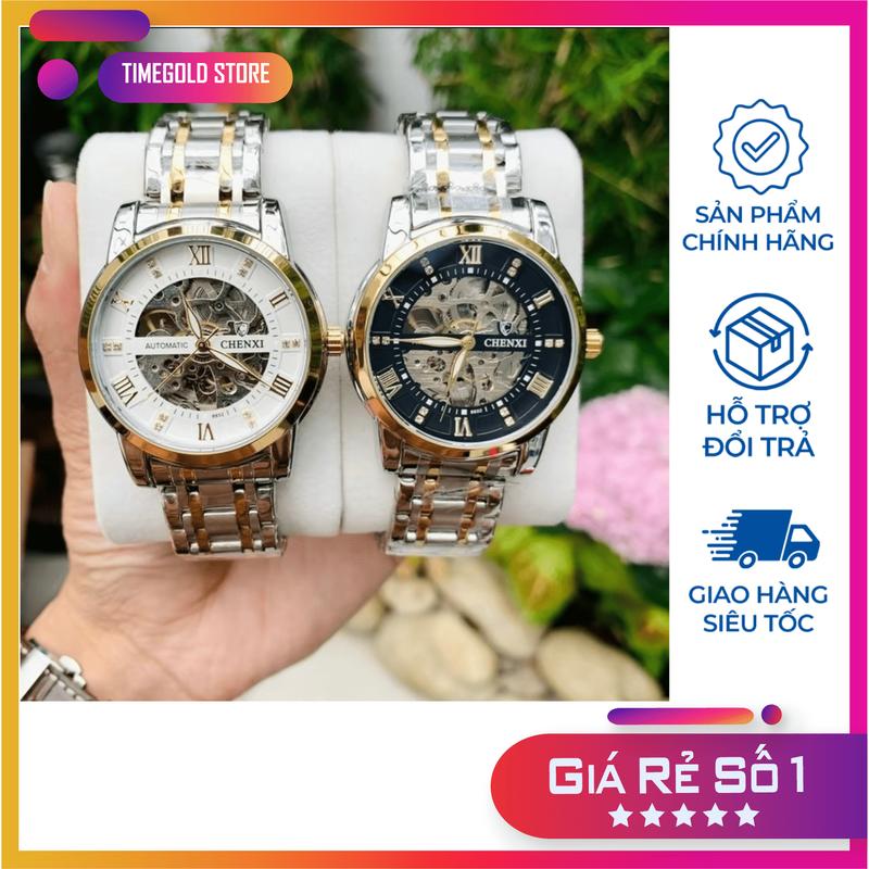 Đồng hồ nam chính hãng CHENXI cơ lộ máy (CX-8802 bản dây kim loại)