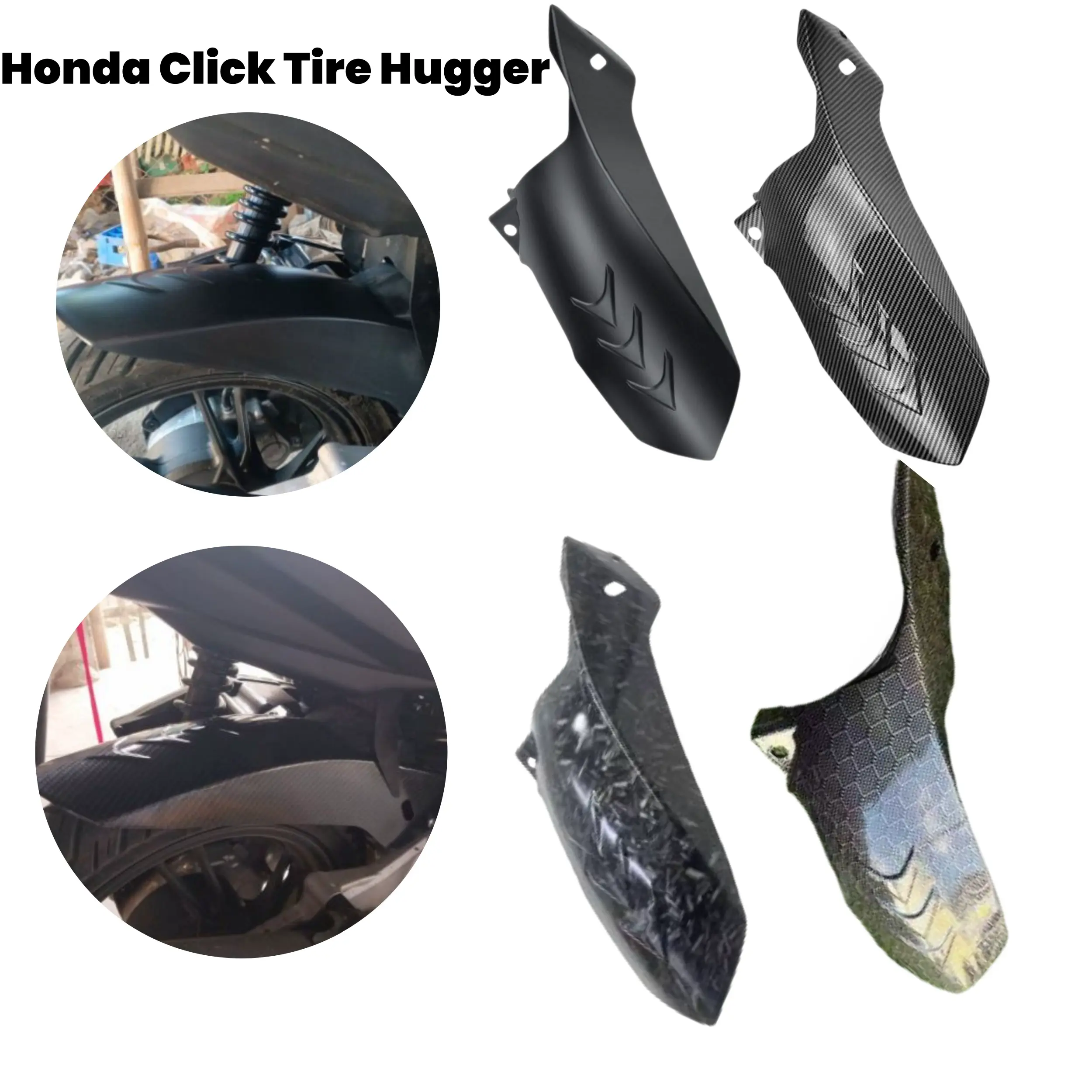 Rear Tire Hugger for Honda Click 125i150i v4/v3/v2/v1 Carbon MudGuard For Click 125i/150i Motorcycle Fender