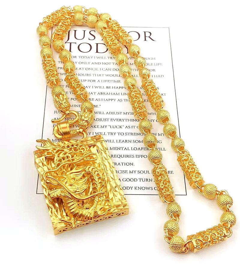 Product Introduction of Men's Necklace Pendant Hollow Dragon Head Necklace 5