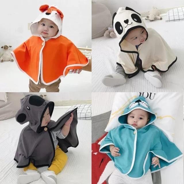 [HOT] ÁO CHOÀNG TRÁNH NẮNG VÀ GIÓ IN HÌNH ĐỘNG VẬT SIÊU CUTE CHO BÉ TRAI VÀ BÉ GÁI 6-16KG. CHẤT COTTON MỀM MÁT. XƯỞNG MAY QUANG VINH Voi Nón phao khoác lông