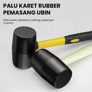 Palu martil karet gagang fiber keramik lantai rubber hammer 12 oz