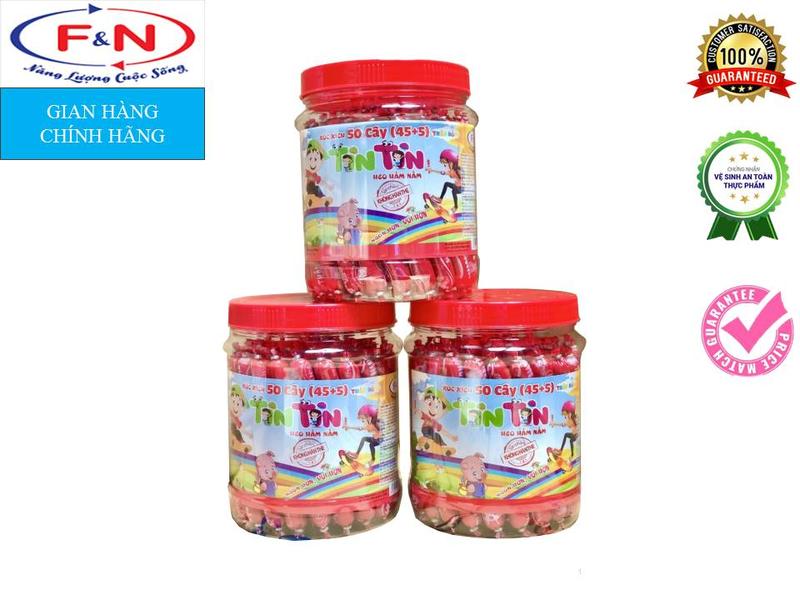 Xúc Xích Heo Tin Tin Hầm Nấm Ca 18g x 50cây = 900g