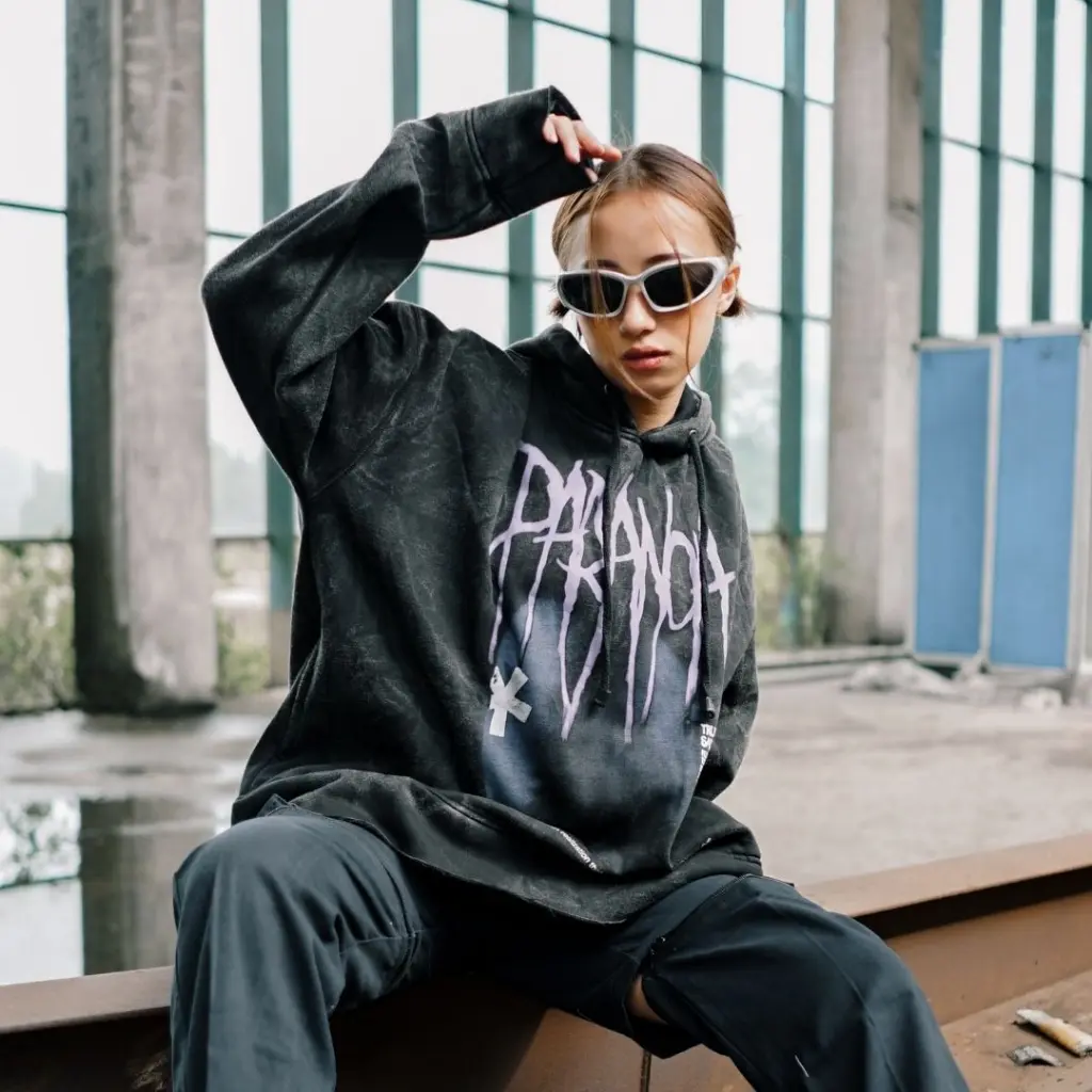 NVSR Crop Hoodie Washed Unfinish Oversize Jacket Unisex Paranoia