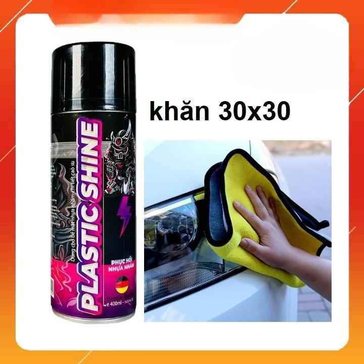    Tặng khăn 30x30  Chai xịt Phục hồi nhựa nhám SPRAYKING mẫu mới 400ml- Plastic Shine 400ml Sơn 