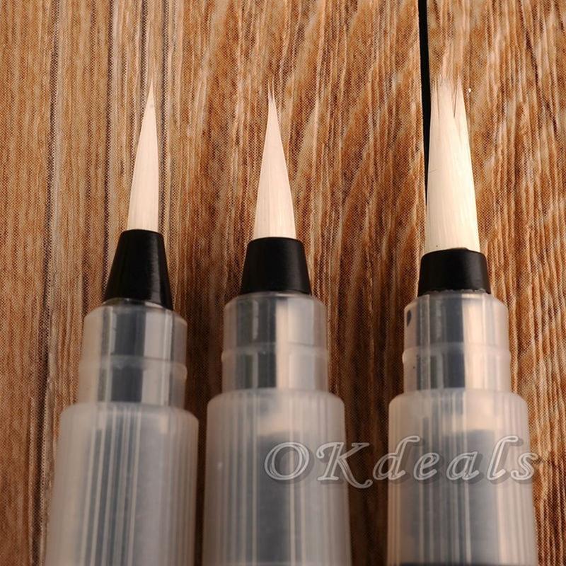 Bộ Dụng Cụ Vẽ Nước, 3 Cái, Bút Mực Phi Công, Cọ Vẽ, Màu Nước 4