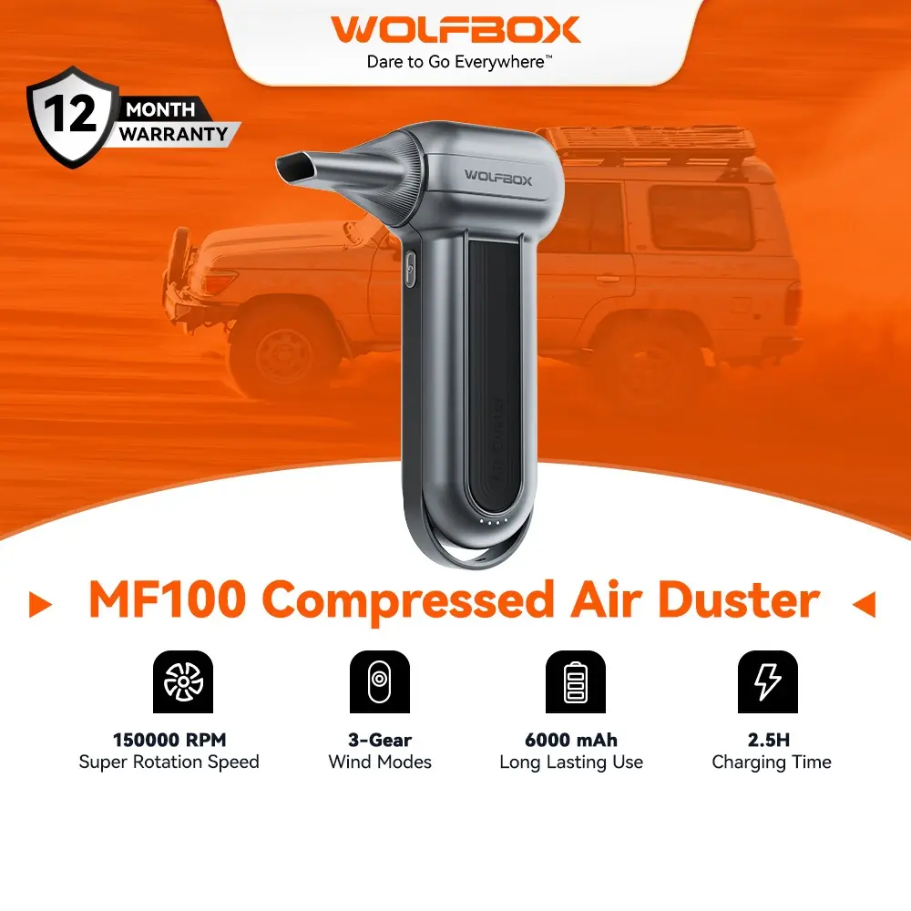 WOLFBOX MF100 Electric Air Duster-150000RPM Super Power Cordless Air ...