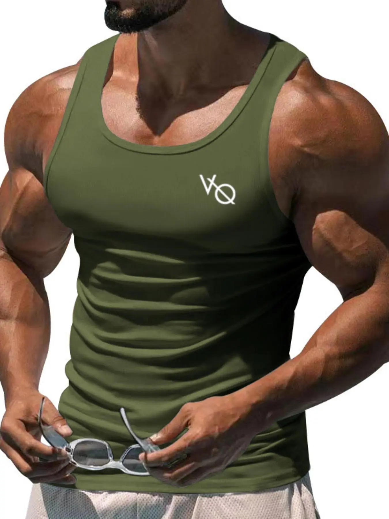 Men's Letter Print Scoop Neck Tank Top, Regular Fit Casual Breathable Comfortable Sports Vest for Gym Workout, Men's Clothes for Summer, Going Out Tops