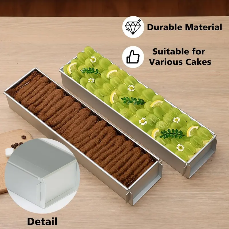 Rectangular Cake Pan, 1 Count Multifunctional Aluminum Cake Bread Baking Mold with Secure Base, Baking Tool for Home Bakers & Kitchen Enthusiasts 4