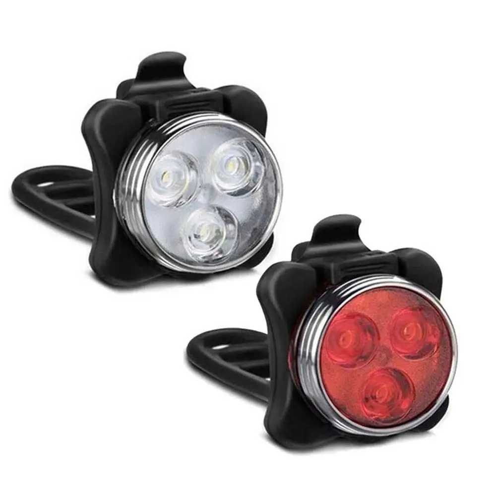 Safety USB Rechargeable Cycling Bike Taillight 4 Light Mode Rear Back Mountain Bike Light Tail Clip Flashlight Bicycle Lamp Outdoor Sports
