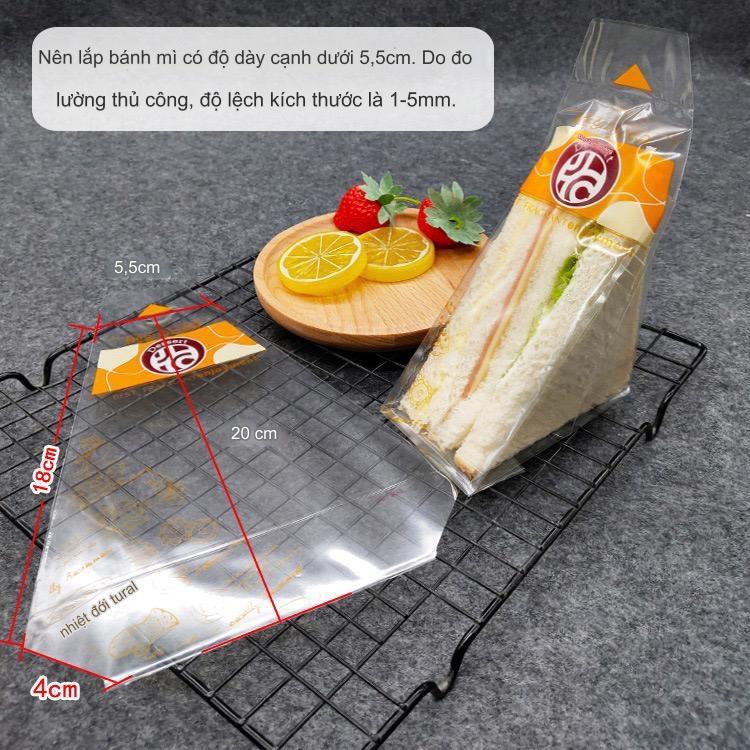 100 Túi đựng bánh mì sandwich, túi tam giác size 5.5