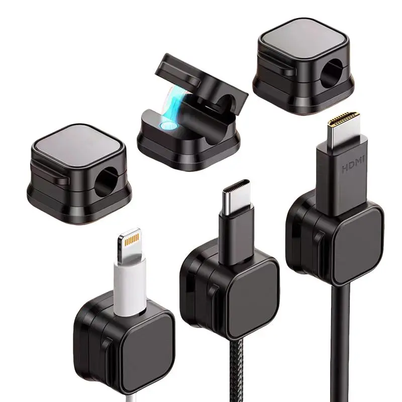 Cable Organizer, 6 Counts Multifunctional Magnetic Cable Holder, Cable Management Clip, Cable Organizer for Home and Office Use, Desk Accessories