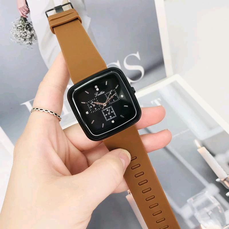 Jam Tangan Cewe Korea Analog Strap Rubber Jam Cewe Fashion Crono Silikon 5