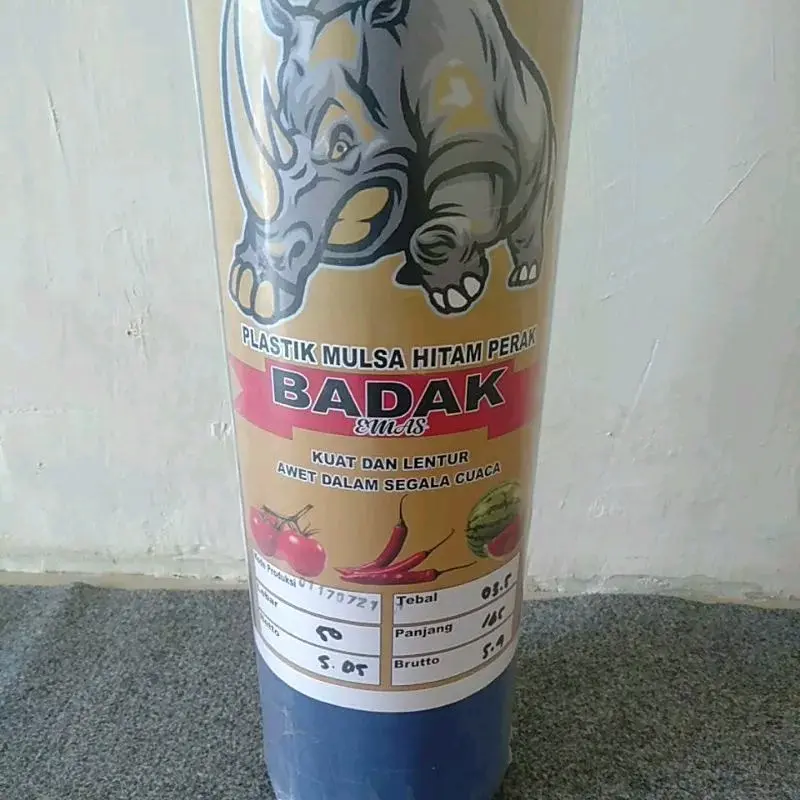 plastik mulsa hitam perak cap badak ukuran lebar 100cm panjang 165m