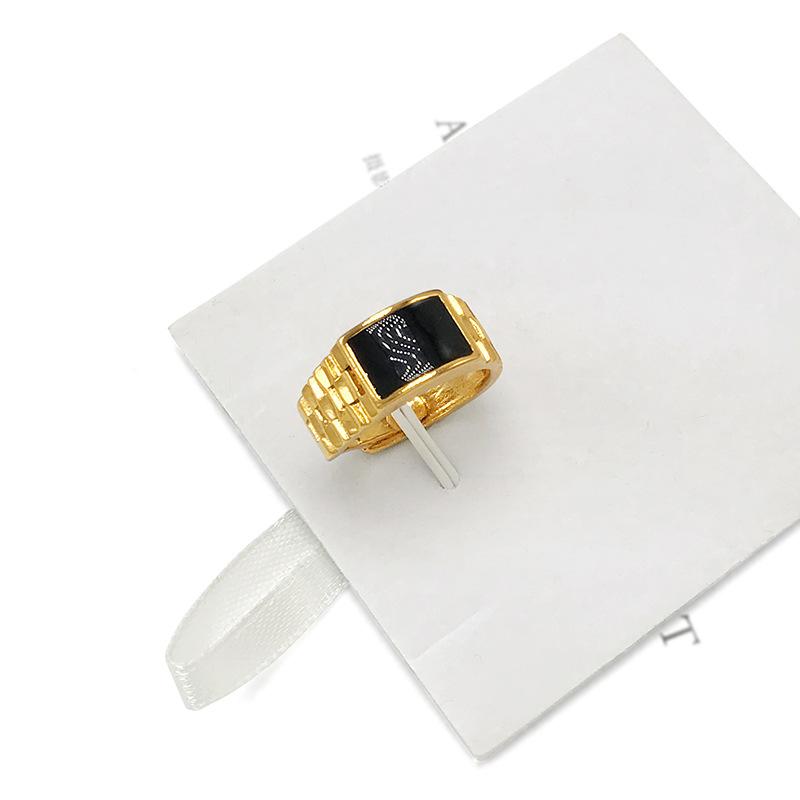 Product Introduction of Vietnam Placer Gold Ring Men's Fufa Fortune Dragon Word Live Mouth Ring Gold Plated Gilded Female Gem Mahjong Couple's Ring 31