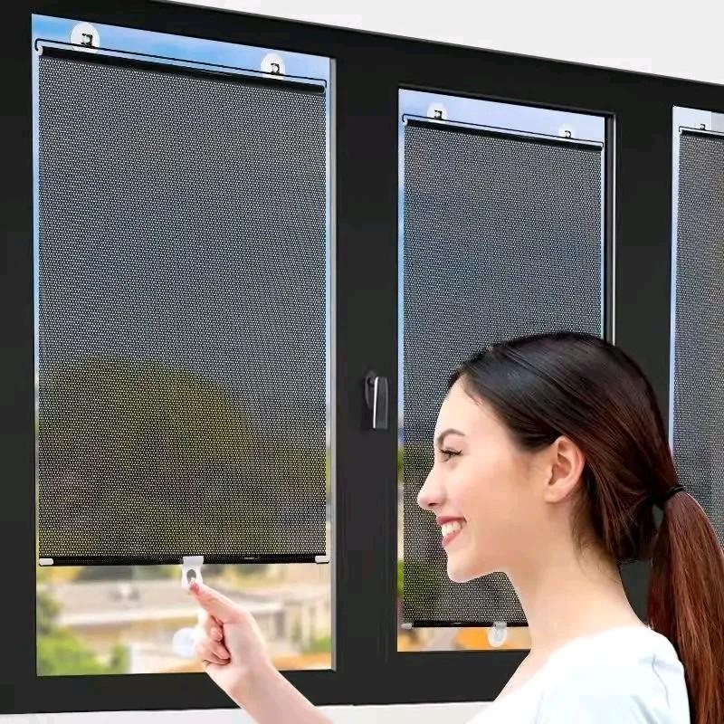 Rèm Che Chắn Nắng Phòng Ngủ Kính Xe Hơi Tự Cuộn Không Khoan Cỡ Lớn 68*125cm 1