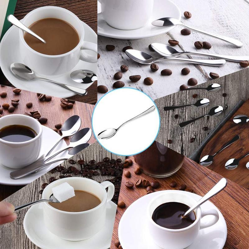 Product Introduction of 12 Pack Little Coffee Spoons, 410 Stainless Steel Mini Spoons for Demitasse Espresso Daily Use, 4.04 Inches 19
