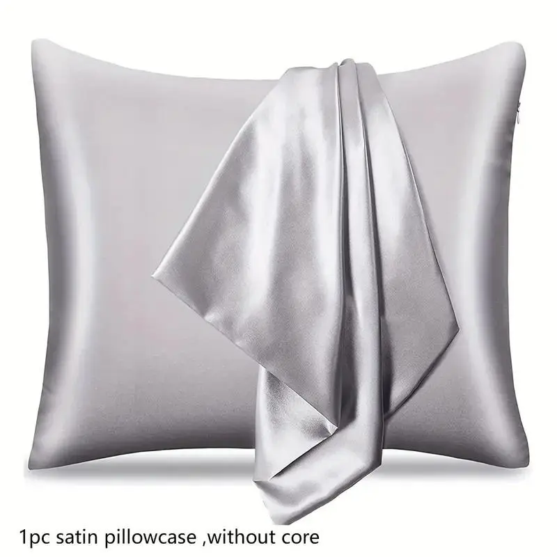 Satin Pillowcase, 1 Count Soft Breathable Pillowcase without Filler, Pillow Protector for Hair and Skin, Bedroom Decor, Bedding Supplies for Home Bedroom,  Bedding Sets 6