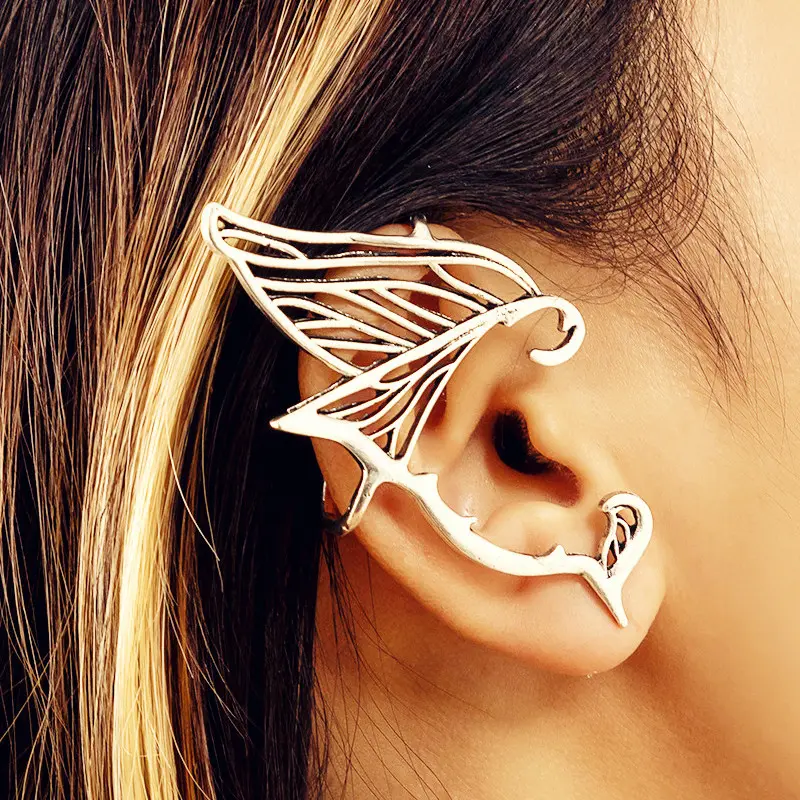 Anting Manset Telinga Sayap Kupu-kupu Antik Peri Peri Anting Goth Punk