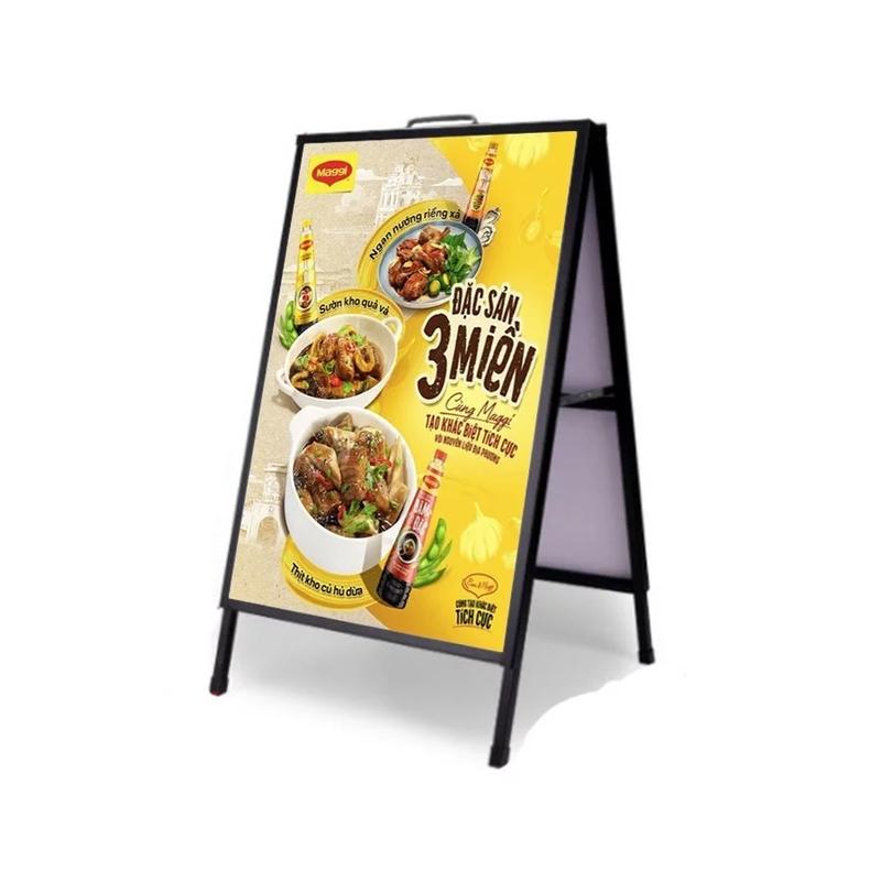 Giá để tranh chữ A 2 mặt cài tranh, tấm quảng cáo bằng formex sử dụng trưng bày tại siêu thị, quán cafe, quán ăn, nhà hàng...