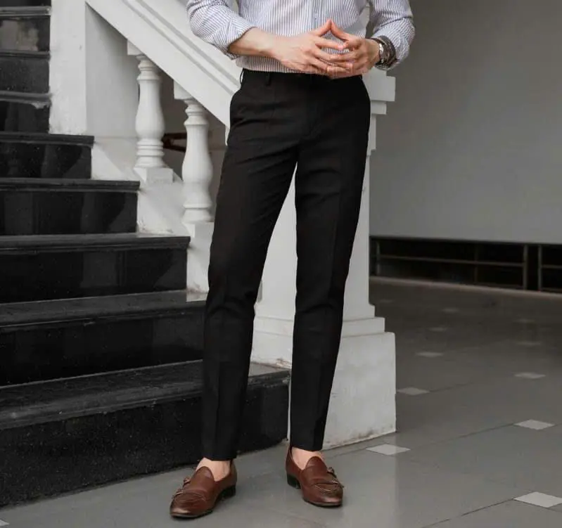 quần âu chất liệu vải tăm lì co giãn tốt Form Slim Fit