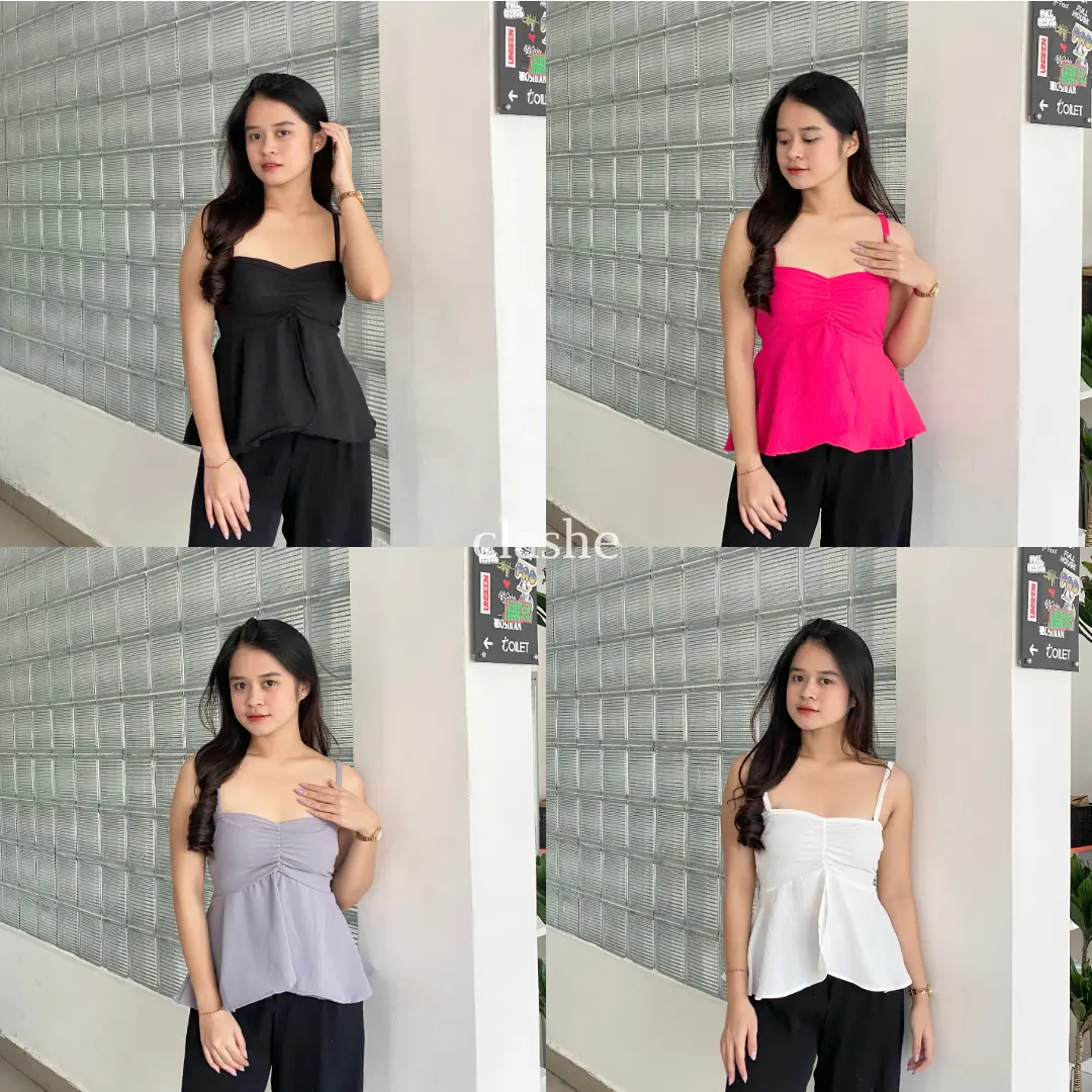 Amel Top Tanktop Wanita Airflow Anti Lecek Korean Style Kekinian Terbaru Ootd by Clashe