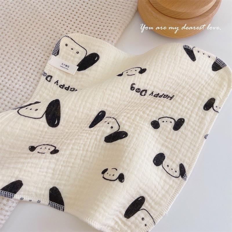 Khăn sữa 4 lớp chất vải xô Muslin cao cấp set 5 chiếc 2 mặt hoạ tiết dễ thương mềm mịn , thấm hút tốt cho bé từ sơ sinh kích thước 30*30cm